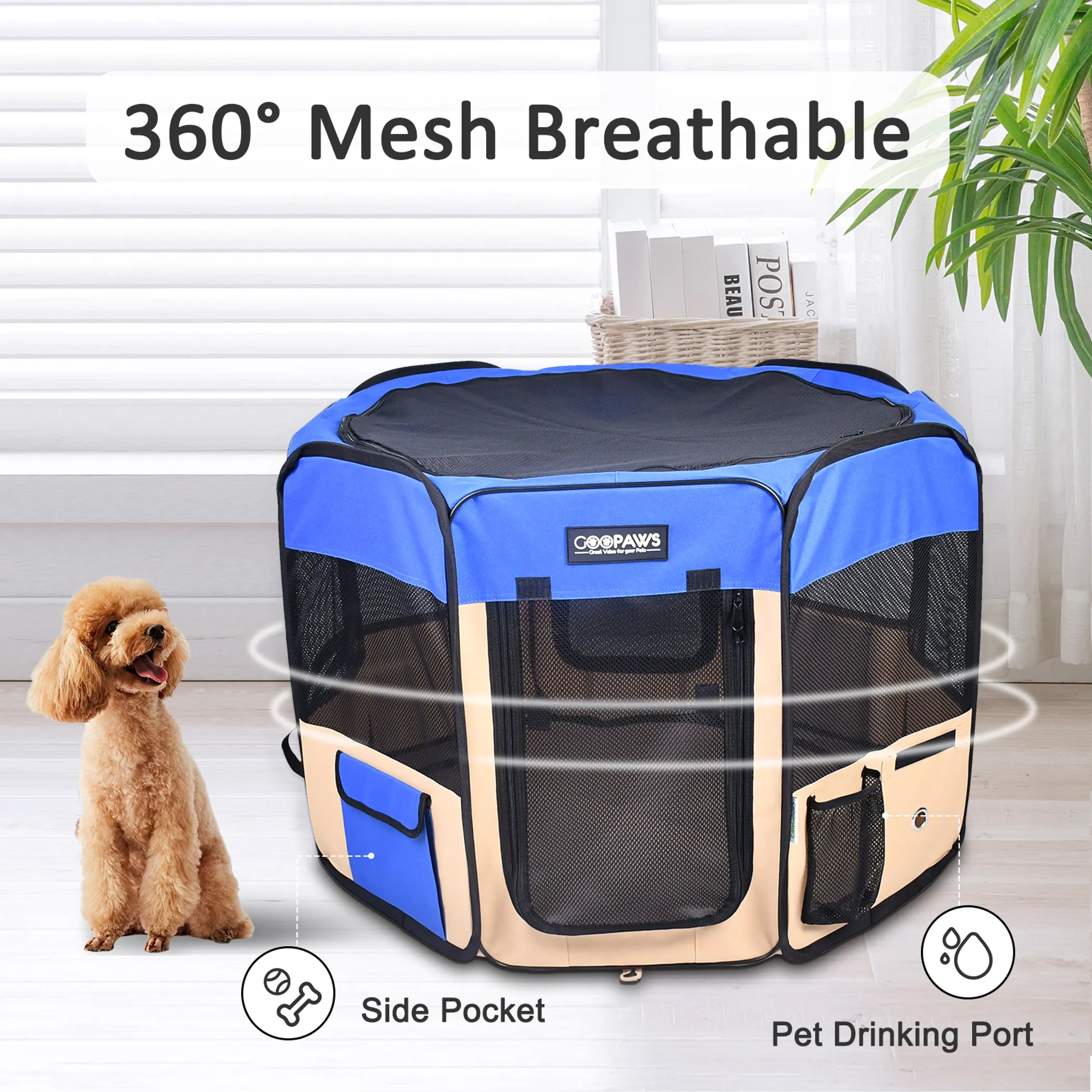 JESPET Pet Dog Playpens 36", 45" & 61" Portable Soft Dog Exercise Pen Kennel with Carry Bag for Puppy Cats Kittens Rabbits, Indoor/Outdoor Use - Image 4