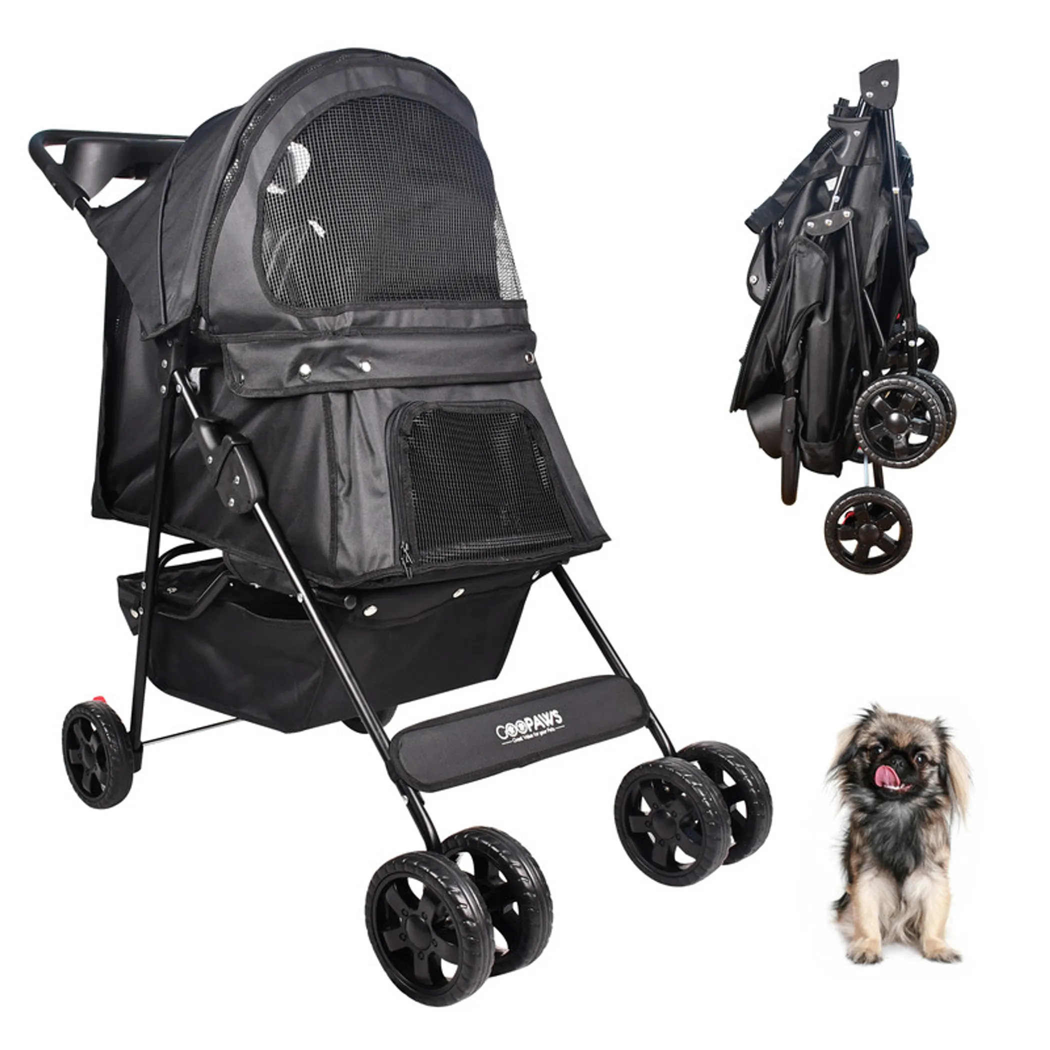 GOOPAWS 4 Wheel Dog Stroller, 36-in - Image 2