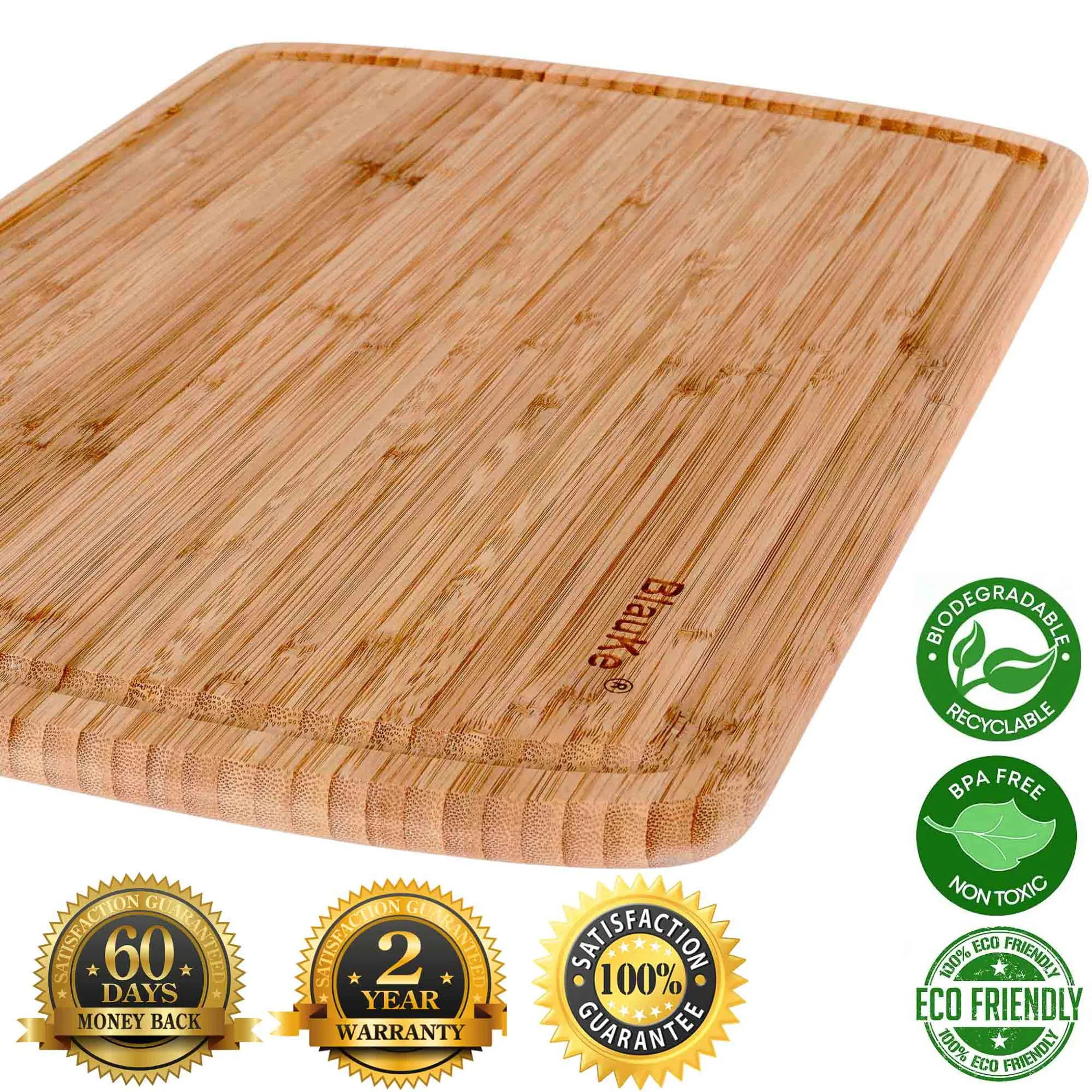 Extra Large Wood Cutting Board 18x12 inch - Butcher Block with Juice Groove, Serving Tray - Wooden Chopping Board for Kitchen - Image 2