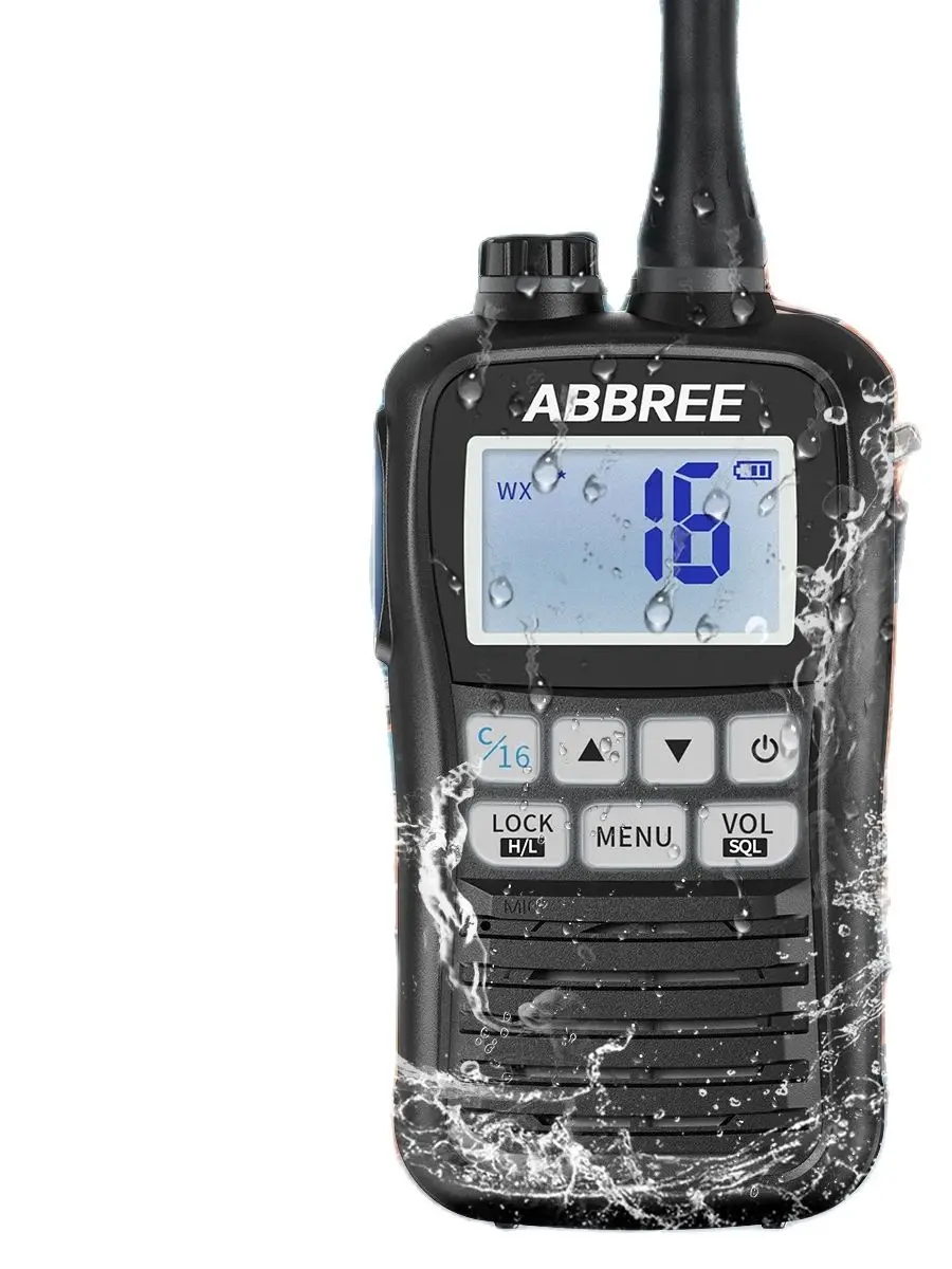 ABBREE AR-25M Marine Radio Transceiver Walkie Talkie IP67 Waterproof VHF Handheld Float Vessel Talk NOAA Two Way Radio for Boat - Image 7