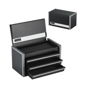 SucceBuy 8.6in 3 Drawers Metal Tool Box Portable Tools Chest with Feet Pads & Ball Bearing Powder Coated Tool Storage for Garage
