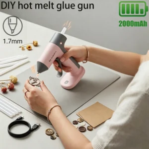 Hot Glue Gun 15W With 20 Glue Sticks 7mm X 140mm Hot Melt Glue Gun 4V Mini Rechargeable Hot Glue Gun 30s Quick Heating Anti-Drip Nozzle USB-C For School DIY Crafts And Quick Household Repairs