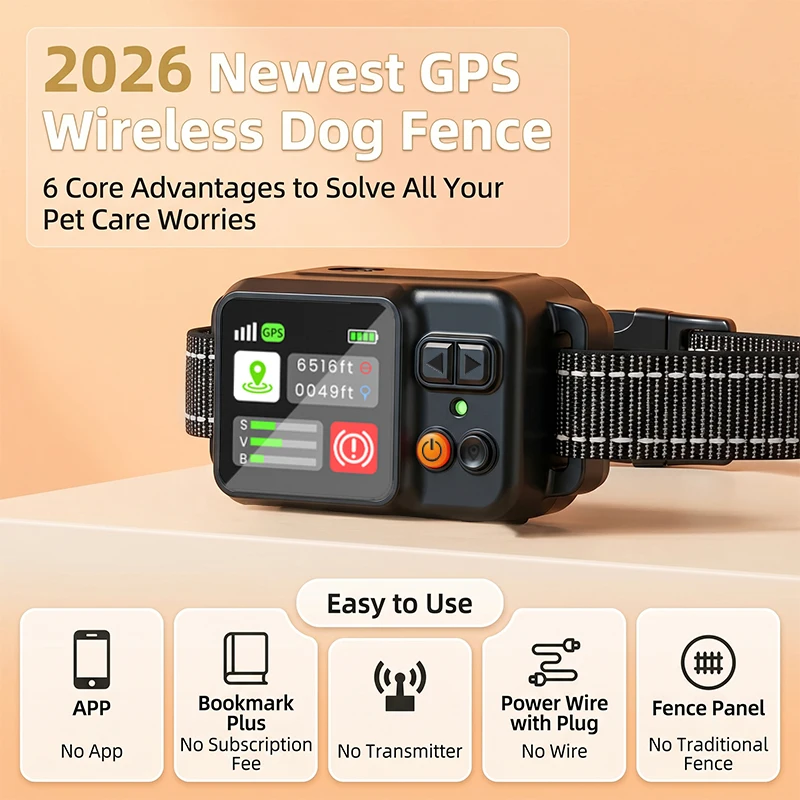 Dog Electronic Fence | Outdoor GPS Fencing System | Waterproof Wireless Fence | Dog Training Collar | Adjustable Warning Intensity | Fence Radius: 33–999 Yards | Rechargeable Smart Pet Containment System - Image 3
