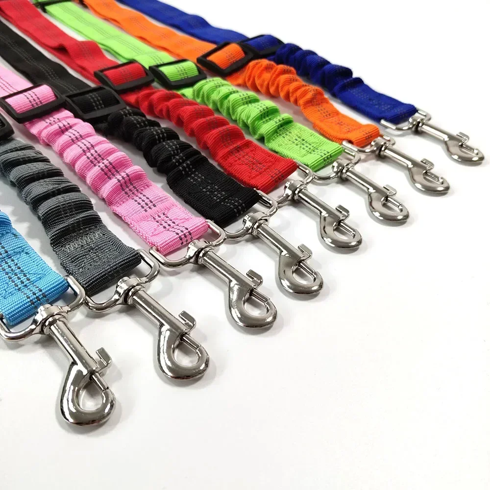 Dog Leash Harness Dogs Dog Accessories Supplies Pet Dog Car Seat Belt Retractable Buffer Elastic Reflective Safety Traction Rope - Image 4