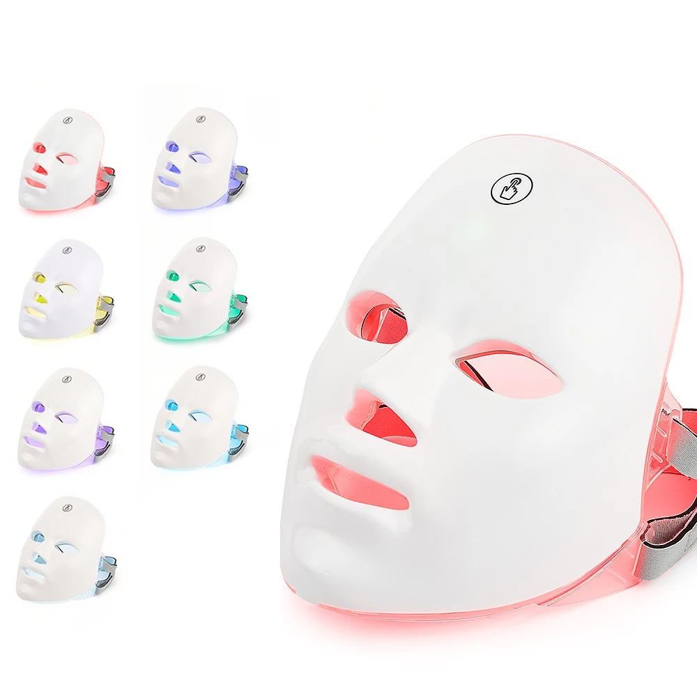 7 Colors Led Facial Mask With Neck Red Light Therapy Mask For Skin Tightening Lifting Anti-aging Bio-Light Beauty Whitening Home - Image 2