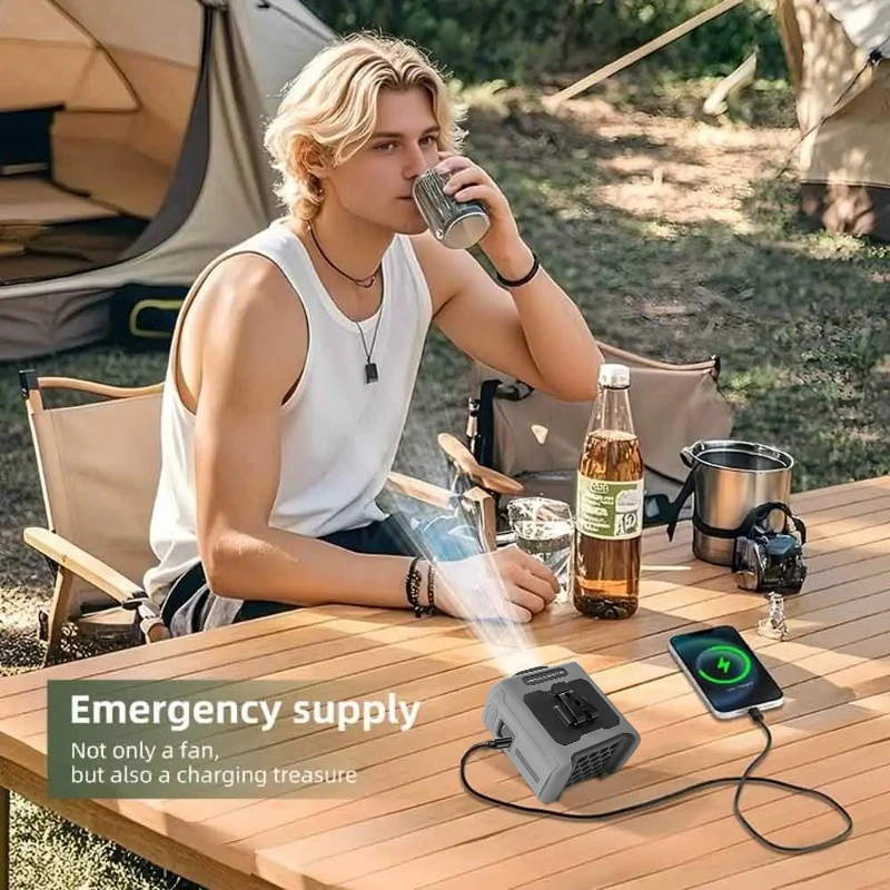 10000mAh Portable Neck Fan Cooling Rechargeable Hands-free Waist Clip Fan with Flashlight for Outdoor Travel Camping Power Bank - Image 6